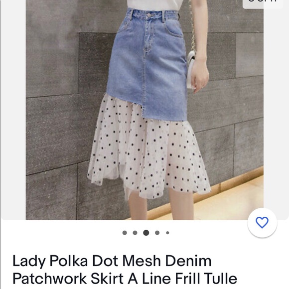 Polka Dot mesh debunk patchwork tulle skirt size L - Picture 3 of 4